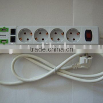 Surge protected AC socket with Phone Line and USB port