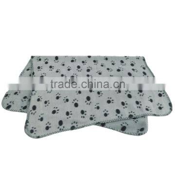 Cute Pet Puppy Dog Cat Blanket Paw Prints Soft Warm Fleece Mat Bed Cover (Color: Gray(S,M), Light Brown(L) ) photo-5