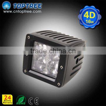 Auto led work light 4d lense ip67 10-30v square jeep off-road working lights