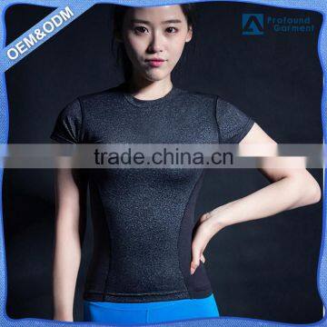 comfortable dri-fit outdoor fitness gym wear clothing t shirt materials clothes custom woman sport wear fabric guangzhou China