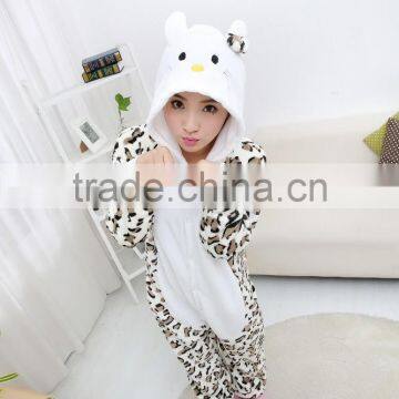 Flannel Cartoon Adult Animal Jumpsuit Animal Pajamas Jumpsuit Leopard Design photo-3