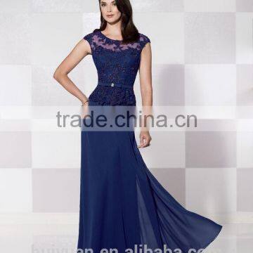 royal blue lace chiffon scoop neck sexy mother of the bride