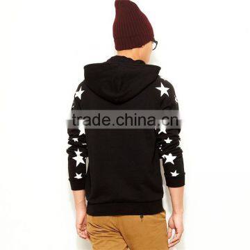 Bulk Stylish Hoody Sweatshirt Star Print Sleeve Cheap Black Hoodies photo-4