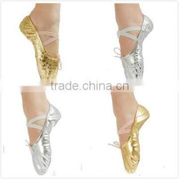 sequin ballet shoes leather