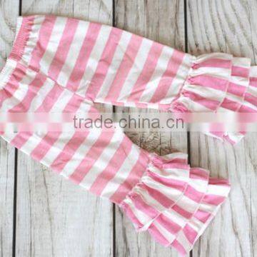 Hot Sale Strip Cotton Children's Clothing Pants Wholesale Girls Triple Ruffle Short Baby Girl Short Hot Pants photo-3