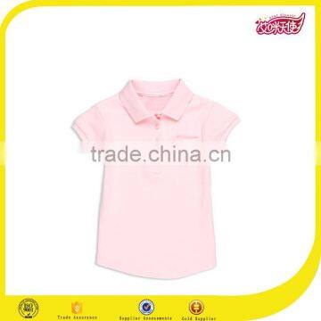 Chinese Wholesale Pure Color Girl Polo T-shirt 100%cotton Polo Shirt Fabric for School Uniform