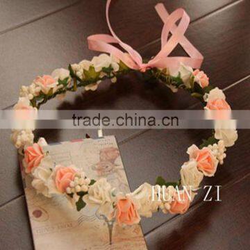 Wholesale Decorate Bridal Headpiece Rose Flower Head Wreath photo-4