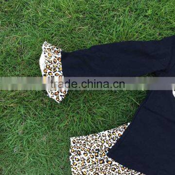 New Arrival FALL OUTFITS Kids Leopard Grain Minnie Top Sets Girls Ruffle Pant Sets Girls Boutique With Necklace and Headband photo-4