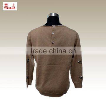 Hand Embroidery Flowers Sweater80%Acrylic 20%Wool Fashion Lady Sweater photo-2