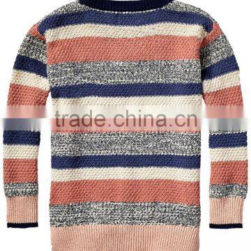 Stripe Crew Neck Boys Pullover Sweater Design photo-2