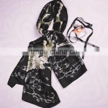 High Quality Skull Imitated Silk Fabric Scarves Factory China