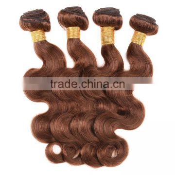 Alibaba China Free Samples 100 Human Hair Weaving Brazilian Hair Bundles, Wholesale Colored 4# Brazilian Hair