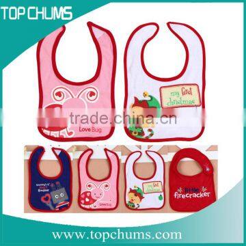 printed loop fastener fancy waterproof baby bib