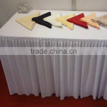 100% polyester table skirts for banquet wedding table linen table skirts