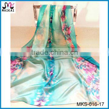 Wholesale New Fashion Floral Print Indian Silk Scarf photo-3
