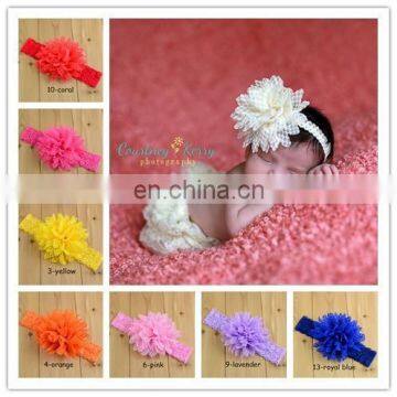 Stretch lace chiffon headdress flower hair band