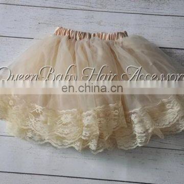 Champagne Lace Pettiskirt Lace Tutu Baby Girl Lace Pettiskirt Couture Pettiskirt