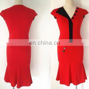 Office uniform design woman cocktail dress short style