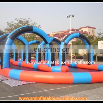 Exciting Games inflatable car road racing tracks,inflatable zorb ball track,go kart racing