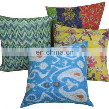 Indian Cotton Kantha Cushion Cover Kantha Throw Pillow Cover