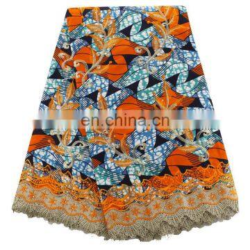 2016 Hot Selling African 6 Yards Colorful Wax Printed Guipure Lace Fabric for Party