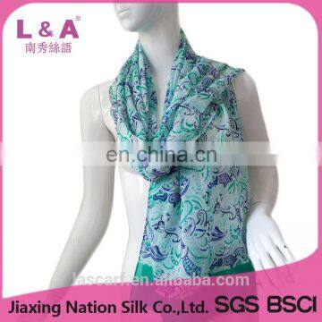 Green 60s rayon scarves women