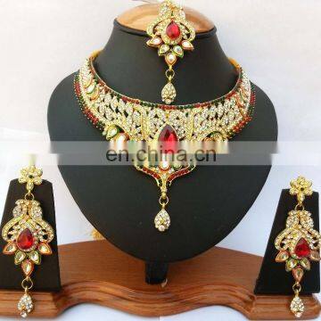 INDIAN DESIGNER BOLLYWOOD INSPIRED JEWELRY NECKLACE EARRINGS SET