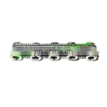 Silver Plated Spacer Bars, size: 8x7x39mm, weight: 4.03 grams. BMSPSB001