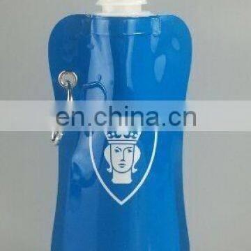 Flat plastic sport floding water bottle