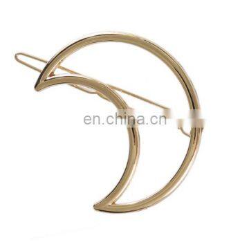 Fashionable Metal Hair Clips With Moon Shape Barrettes for Ladies photo-3