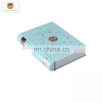 Book Shaped Gift Tin Box, Metal Packaging Box