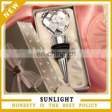 Beauty Crystal Heart Wedding Bottle Stopper for Wedding Return Gifts