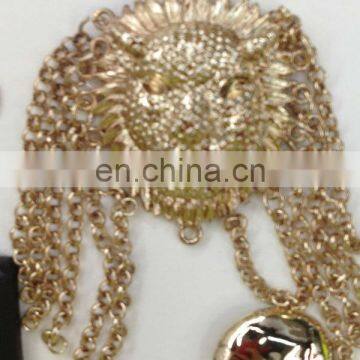 hot sell lion gold metal garment accessories belt buckle sew on or pin on or nail on clothing bags or shoes