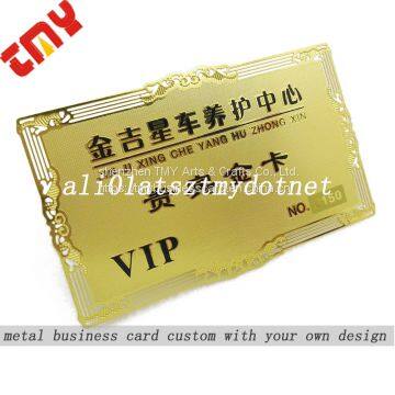 Custom Metallic Gold Metal Vip Business Card,High Quality Metal Membership Cards China