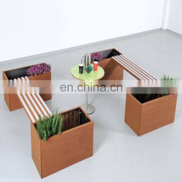 2018 Hot Sale Half Round Corten Steel Square Plant Pots