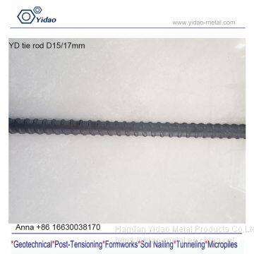 Yidao Hot Rolled formwork tie rod Z Bar Dia 15/17mm Tie Bar 190kn for Construction