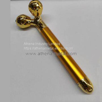 Battery Power Double Ball Gold Facial Massager Gold Face Massager Facial Massager Kit Distributor