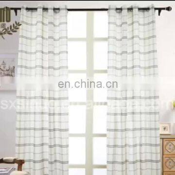 100% Polyester Yarn Dyed Plaid Check Voile Curtain