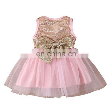 Bright Sequin sleeveless Dress Girl Party Dress Bling Bling Glitter Gauzy Dress Wholesale Children Cute Kids