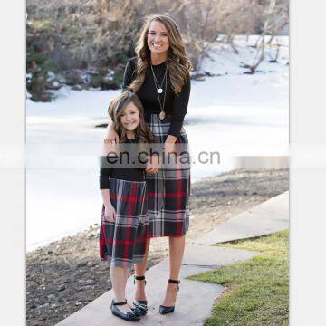 2019 NEW Three Quarter Sleeve Black Plaid Mom Daughter Dress Family Matching Outfit (this Link for Girls,1-12years) photo-6