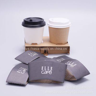 Customized logo wholesale custom printed disposable paper coffee cup sleeve