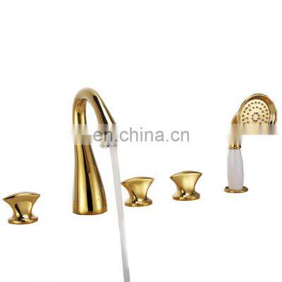 Luxury Design TI-PVD Gold Side Mounted Brass UPC Bathtub Faucet