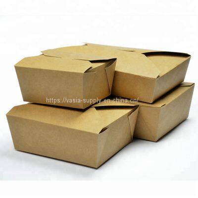 2000ml folding takeout box kraft recycled paper food packaging container box