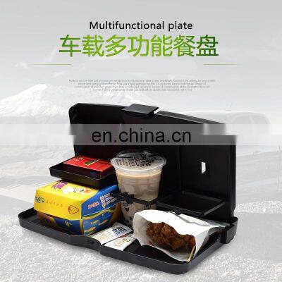 Drop Shipping Universal Car Seat Back Food Tray Folding And Lift Dining Table Drink Water Cup Phone Mount Multifunction photo-3