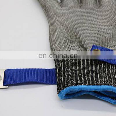 In Stock Butcher Stainless Steel Razor Wire Mesh Chain Mail Enforced Cut Resistant Gloves photo-5
