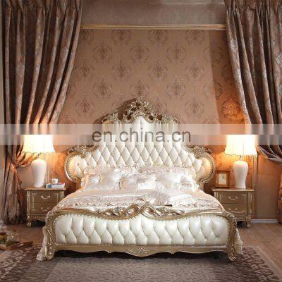 European style classic bedroom furniture wood lit princess bed king beds