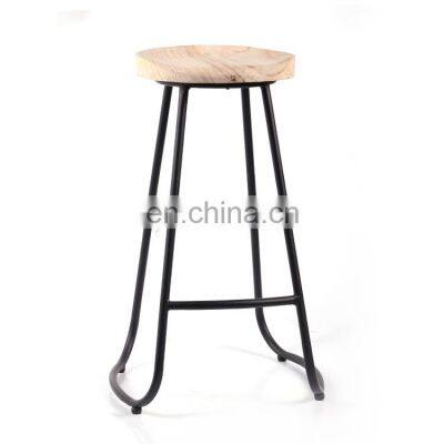 Simple And Exquisite Design Durable Black Tall Wood Counter Bar Stool