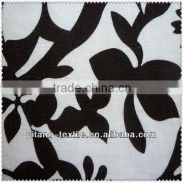 Leaves pattern linen printed fabric