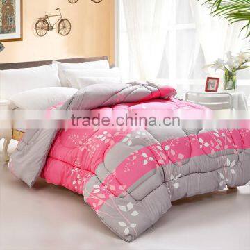 Lovely pink and grey printed woven winter cashmere down alternative comforter set