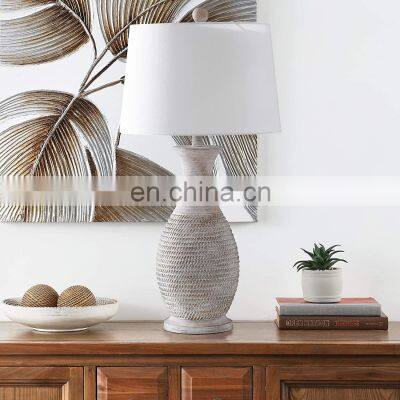 Hot Sell American Vintage Table Lights for Living Room Hotel Home Decoration Top White Pot Ceramic Table Lamp photo-3